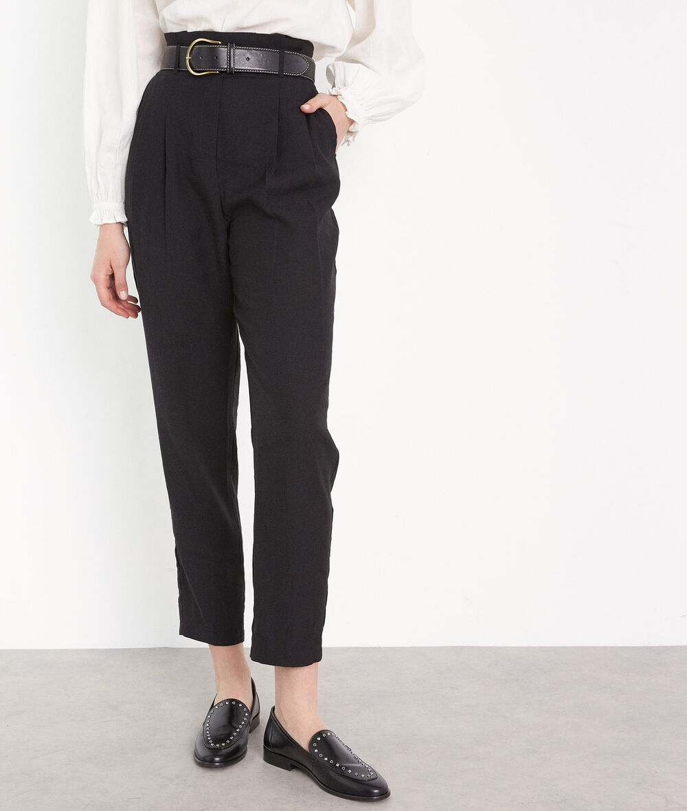 Theo black high-waisted cigarette trousers PhotoZ | 1-2-3