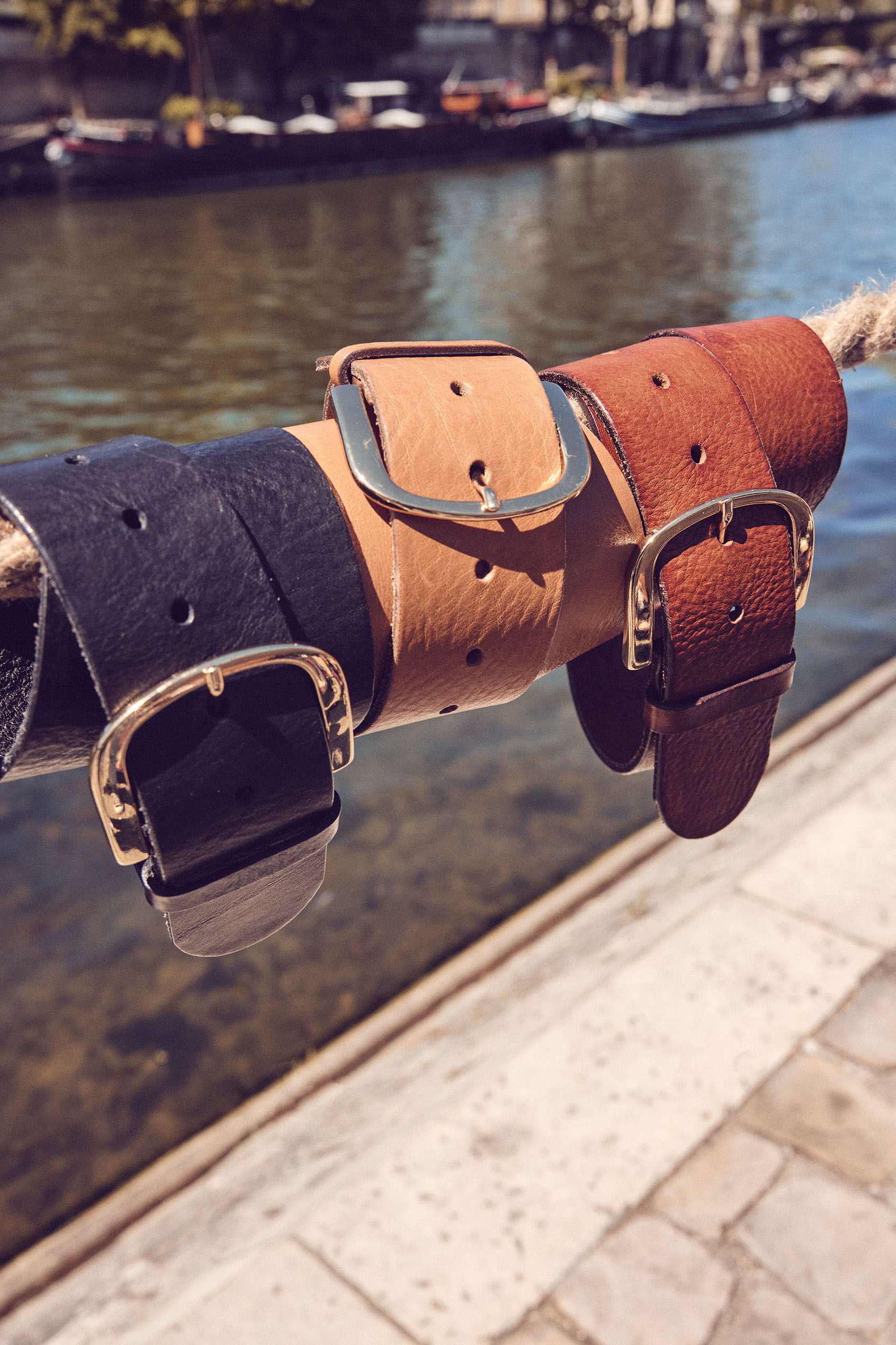 Estelle wide black leather belt with 
