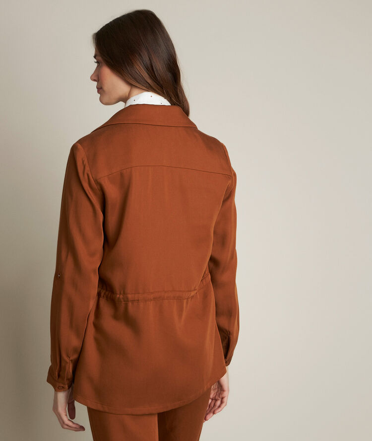 Lucie caramel tencel jacket cinnamon.