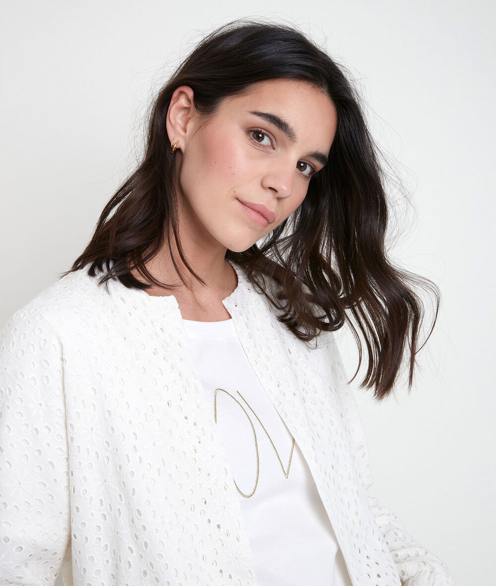 Taya ecru embroidered jacket ecru.