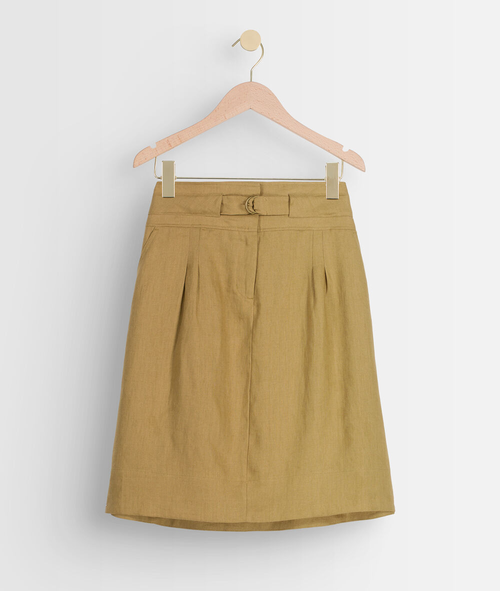 Elisa bronze certified linen skirt bronze.