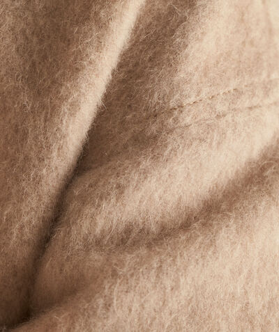 Lamia straight taupe wool and mohair coat PhotoZ | 1-2-3