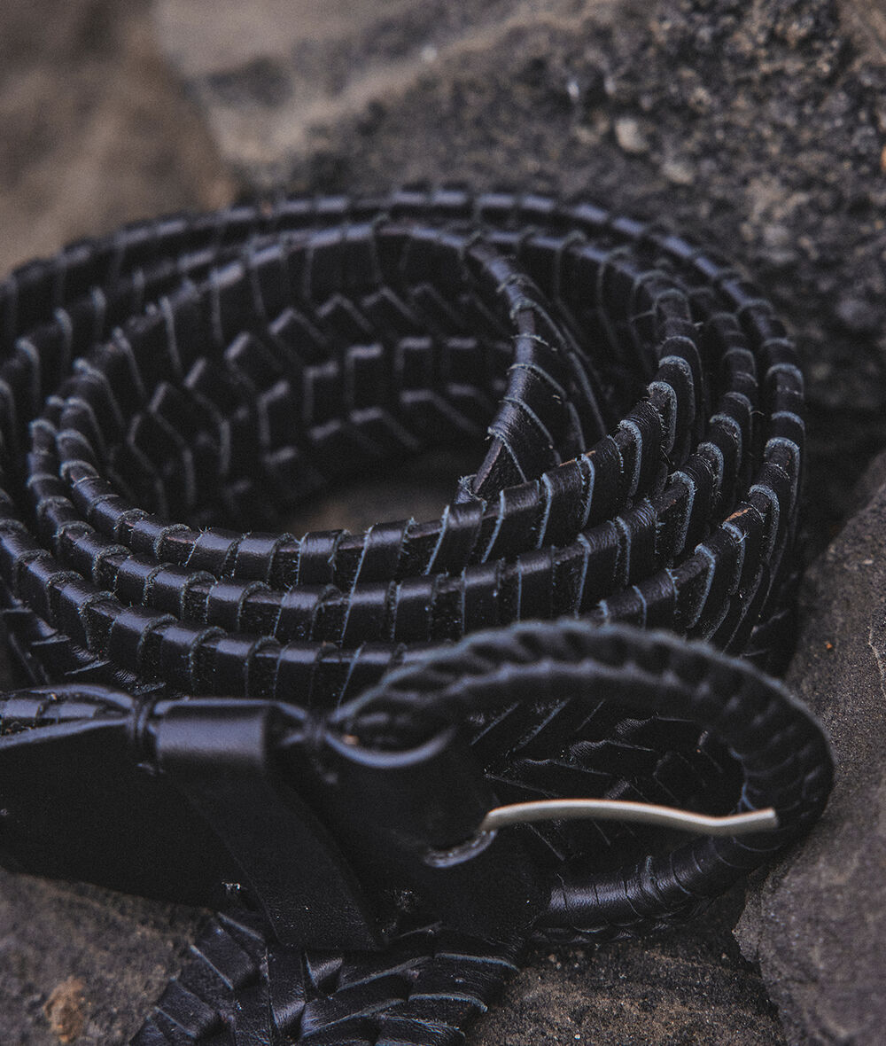 Bella Black Braided Leather Belt PhotoZ | 1-2-3