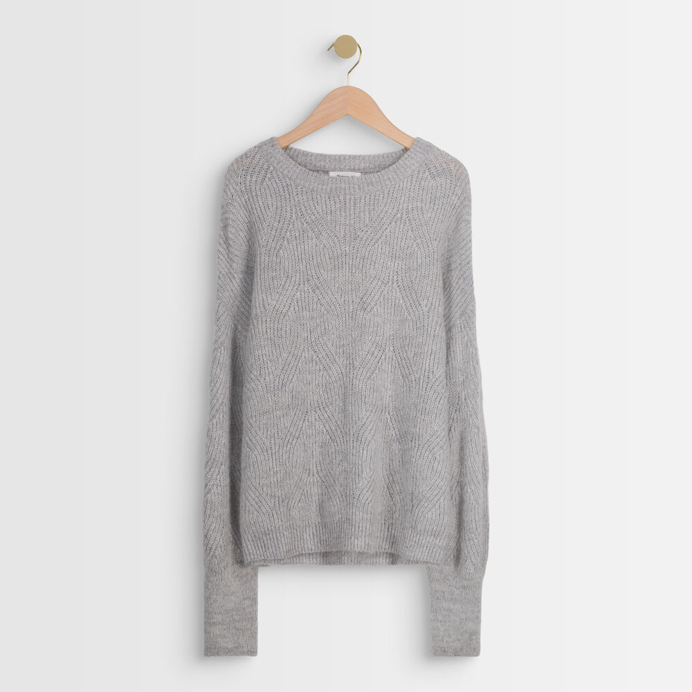 Aleka grey wool blend jumper gris pale.