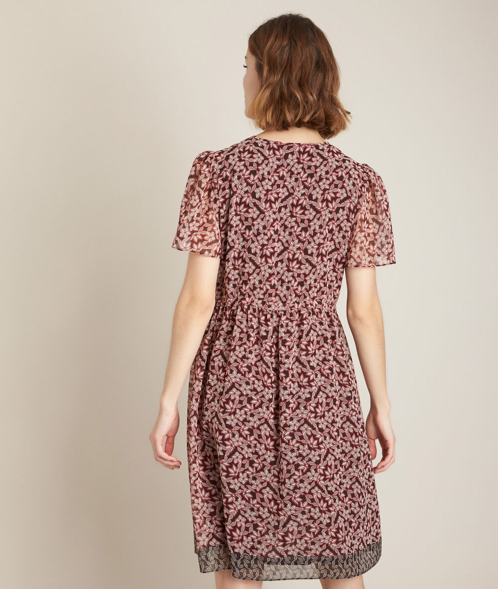 Chems printed dress garnet.