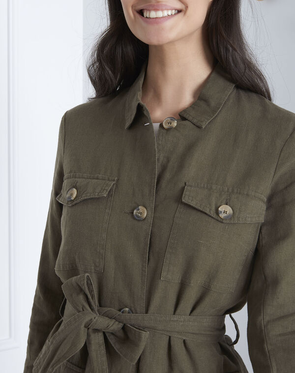 Farah khaki linen safari jacket kaki.