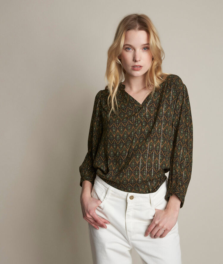 Elsa printed blouse nile green.