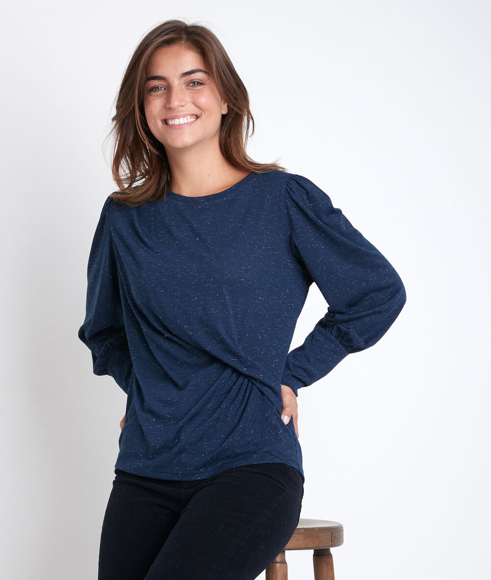 Dandy sequin draped top encre.