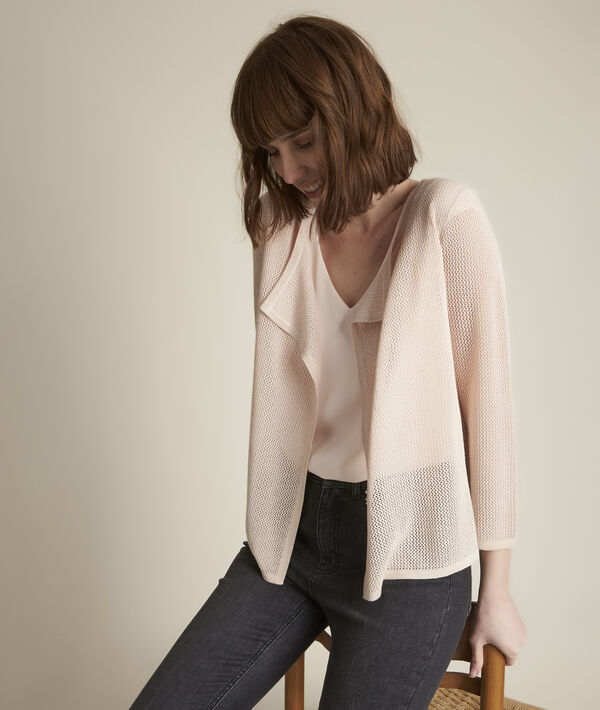 Noisette nude openwork cardigan | 1-2-3 Noisette nude openwork cardigan PhotoZ | 1-2-3