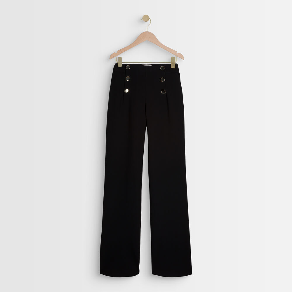 Hubert microfibre sailor trousers black.