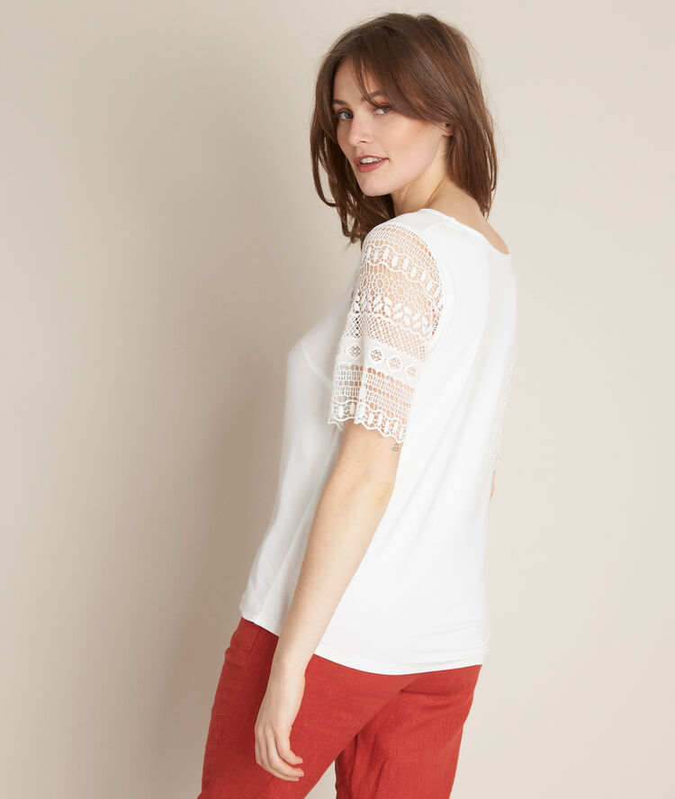 Ready lace t-shirt ecru.