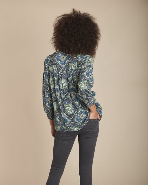 Marlene navy floral print blouse navy.