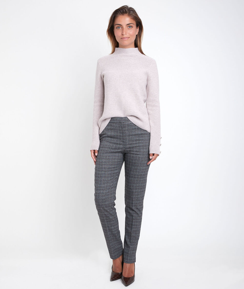 Harry checked cigarette-cut trousers anthracite.
