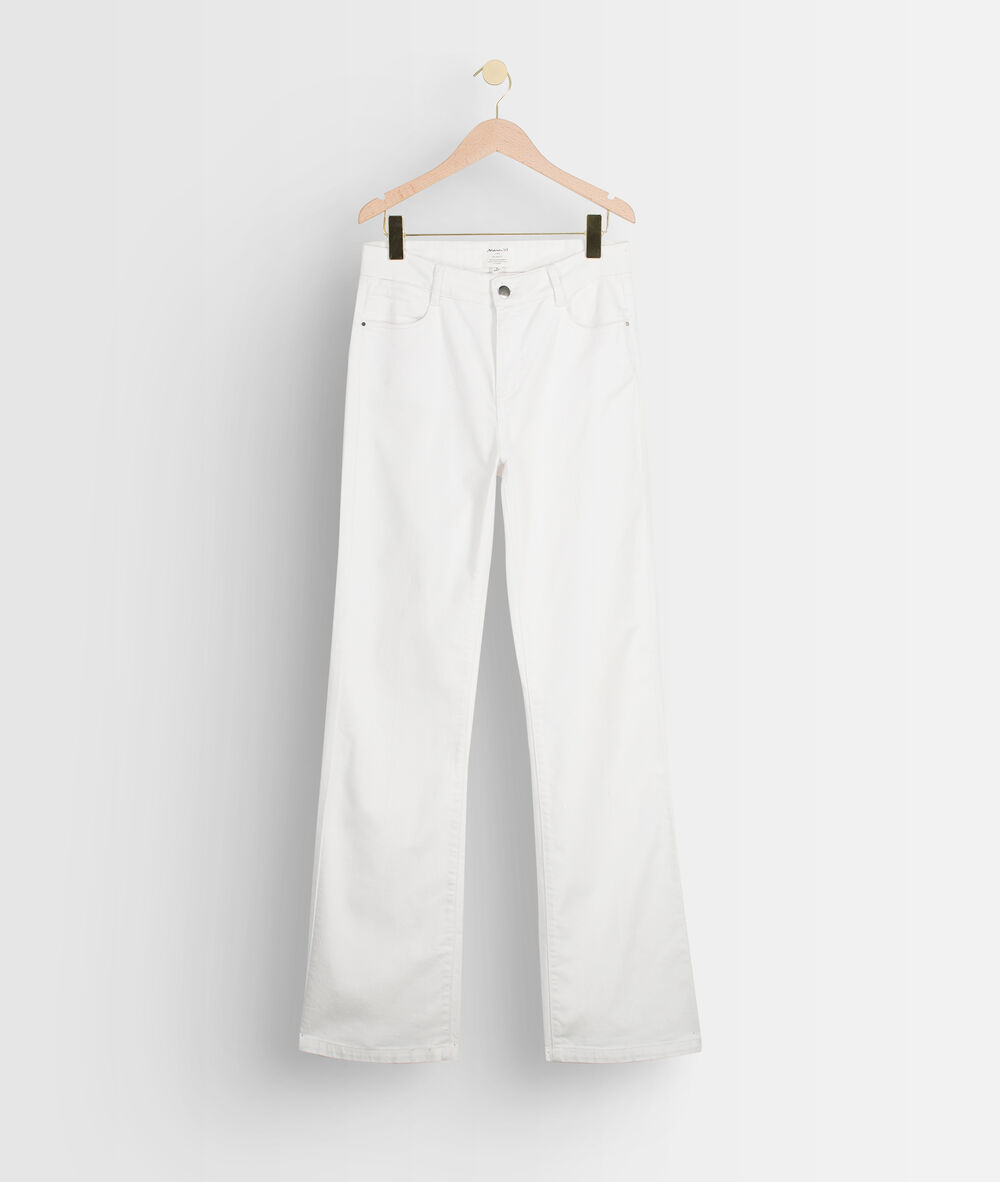 Fidji white organic cotton wide leg jeans blanc.