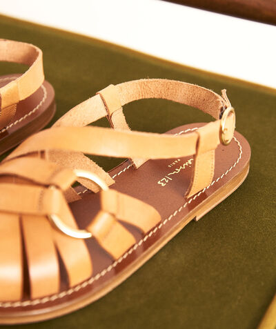 Constance natural leather strappy sandals PhotoZ | 1-2-3