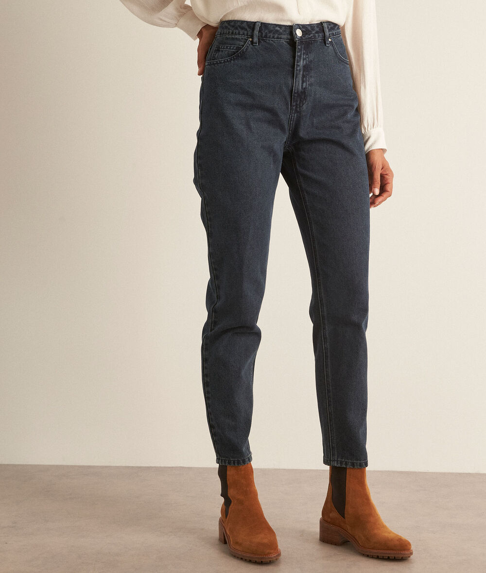 Petra petrol-blue cotton mum jeans PhotoZ | 1-2-3