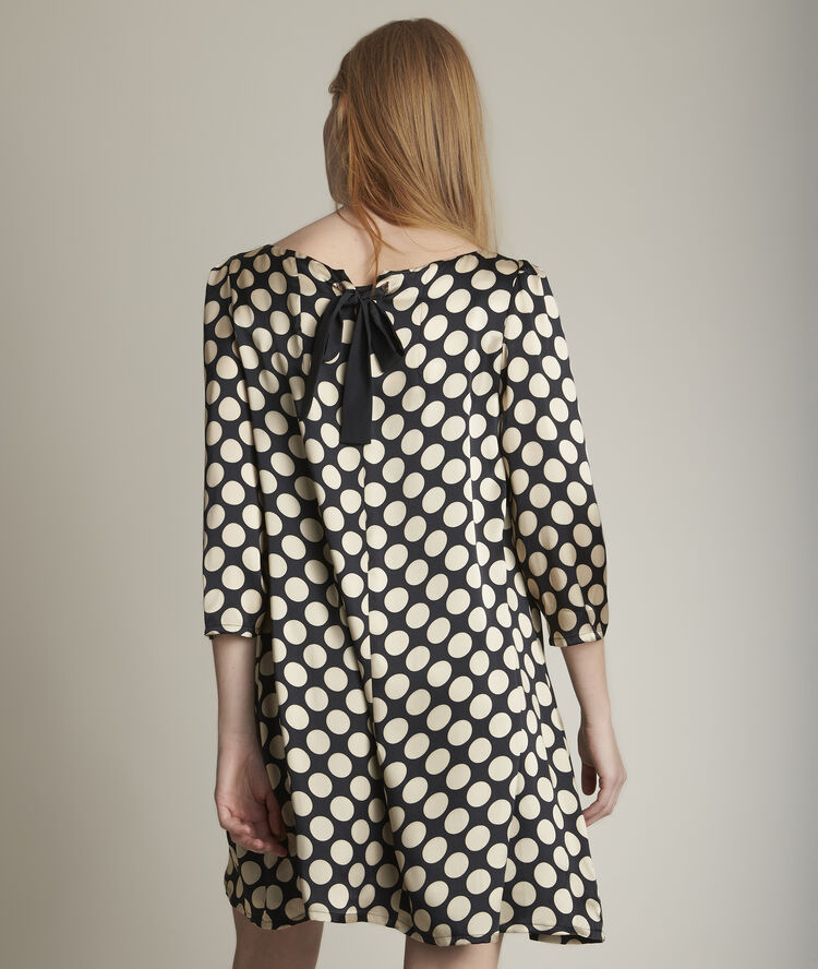Rosie black polka dot silk dress black.