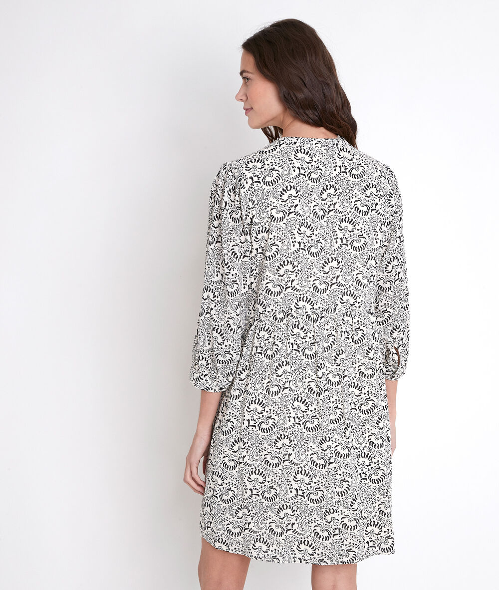 Calypso ecru printed dress ecru.