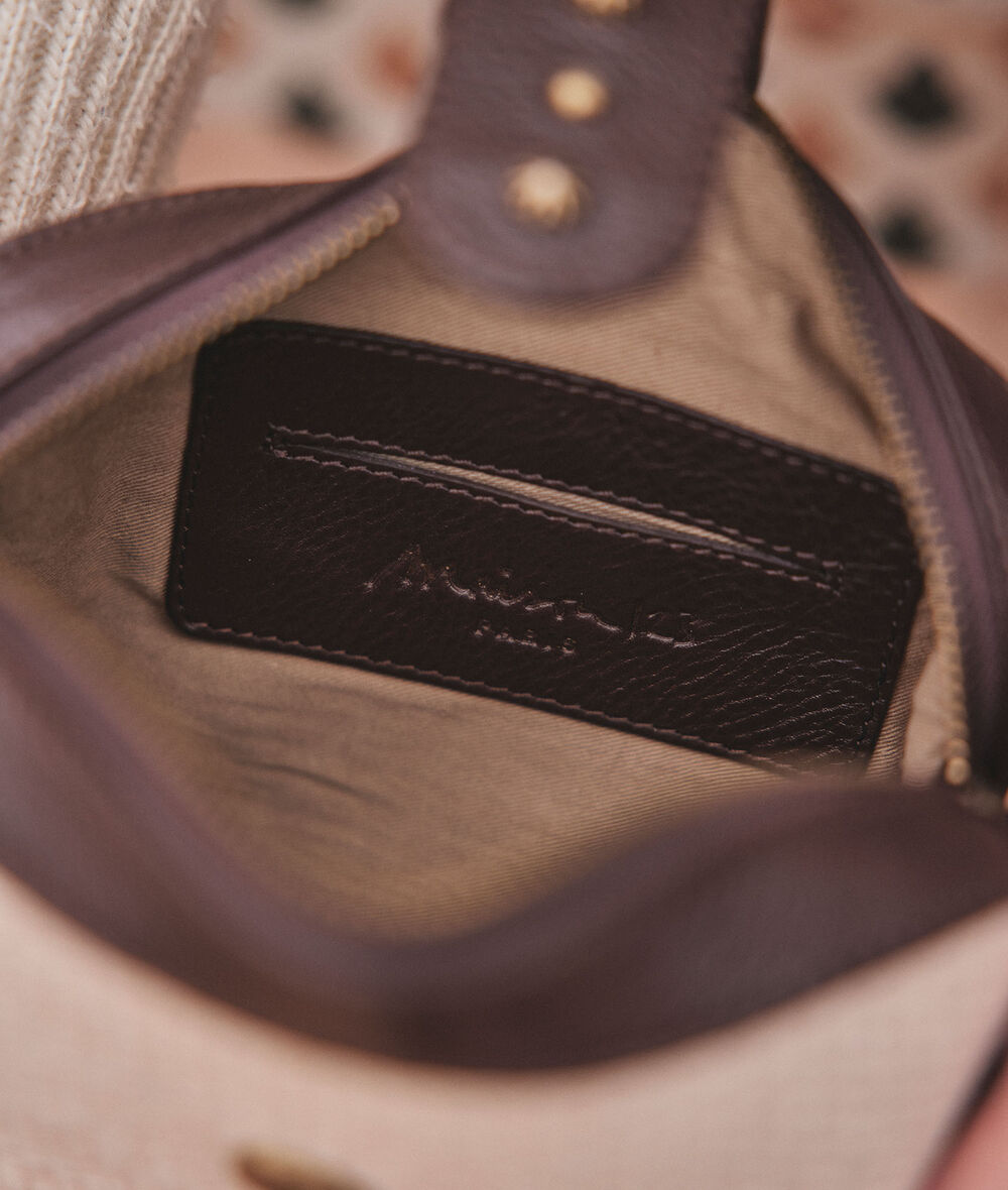 Fanny cotton and leather shoulder bag PhotoZ | 1-2-3