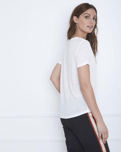 Patagonia ecru linen blend slogan t-shirt ecru.