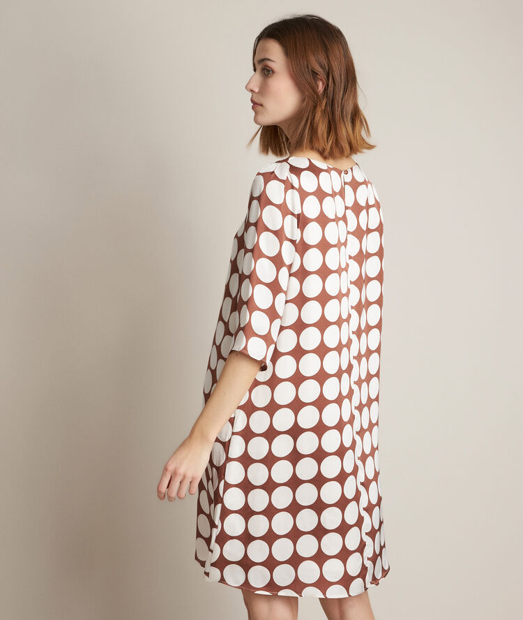 Rosie silk polka dot dress cinnamon.