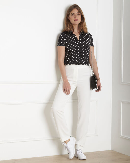 Hutch white crepe cigarette-cut trousers off white.