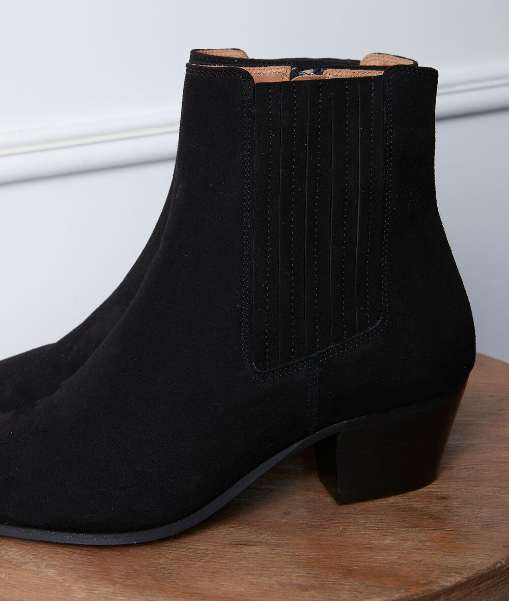 Gaby black high-heeled ankle boots noir.
