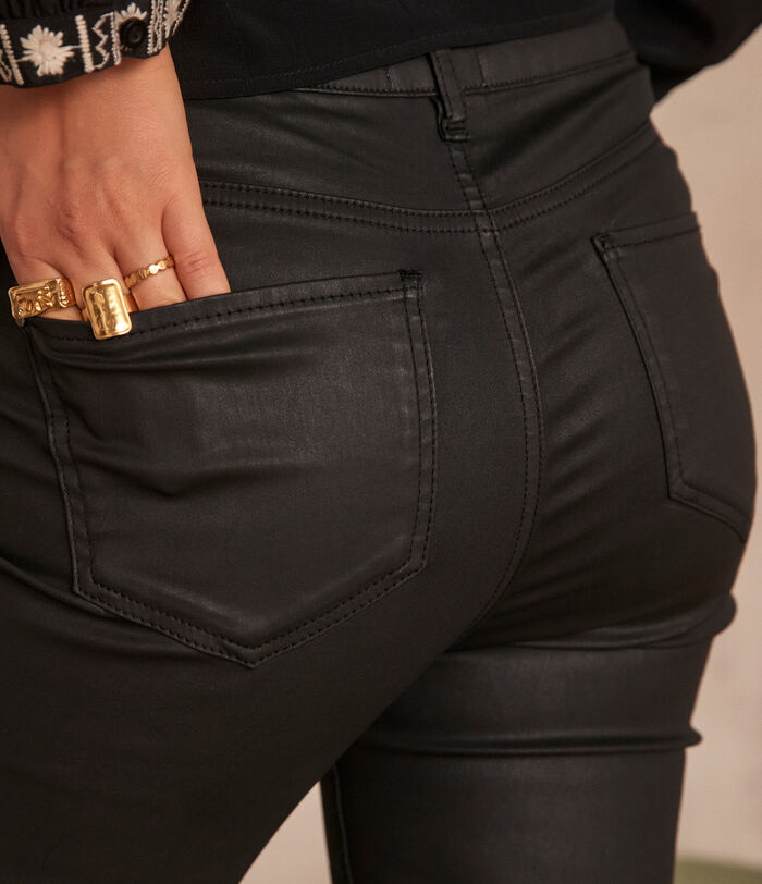 Suzy black coated-cotton slim-fit jeans PhotoZ | 1-2-3
