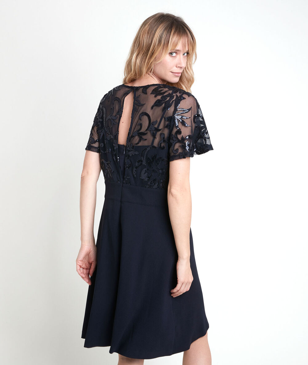 Constance fit and flare dress marine.