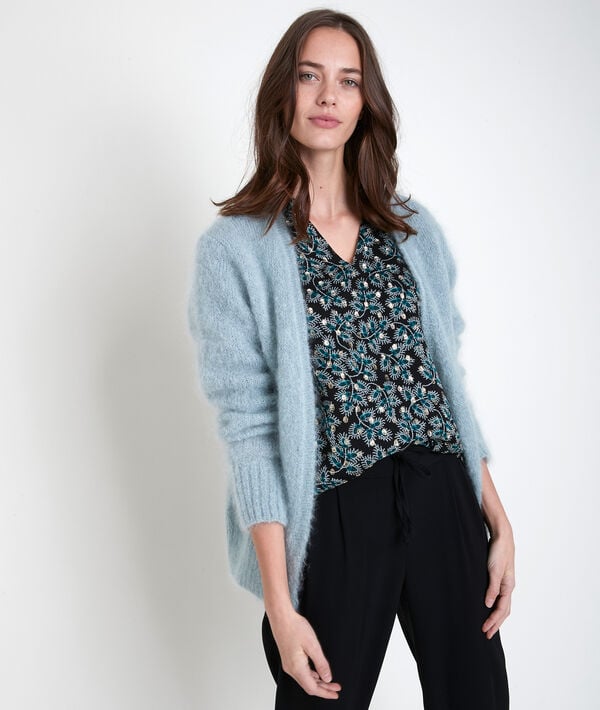 Rozelle celadon mohair blend cardigan | 1-2-3 Rozelle celadon mohair blend cardigan PhotoZ | 1-2-3