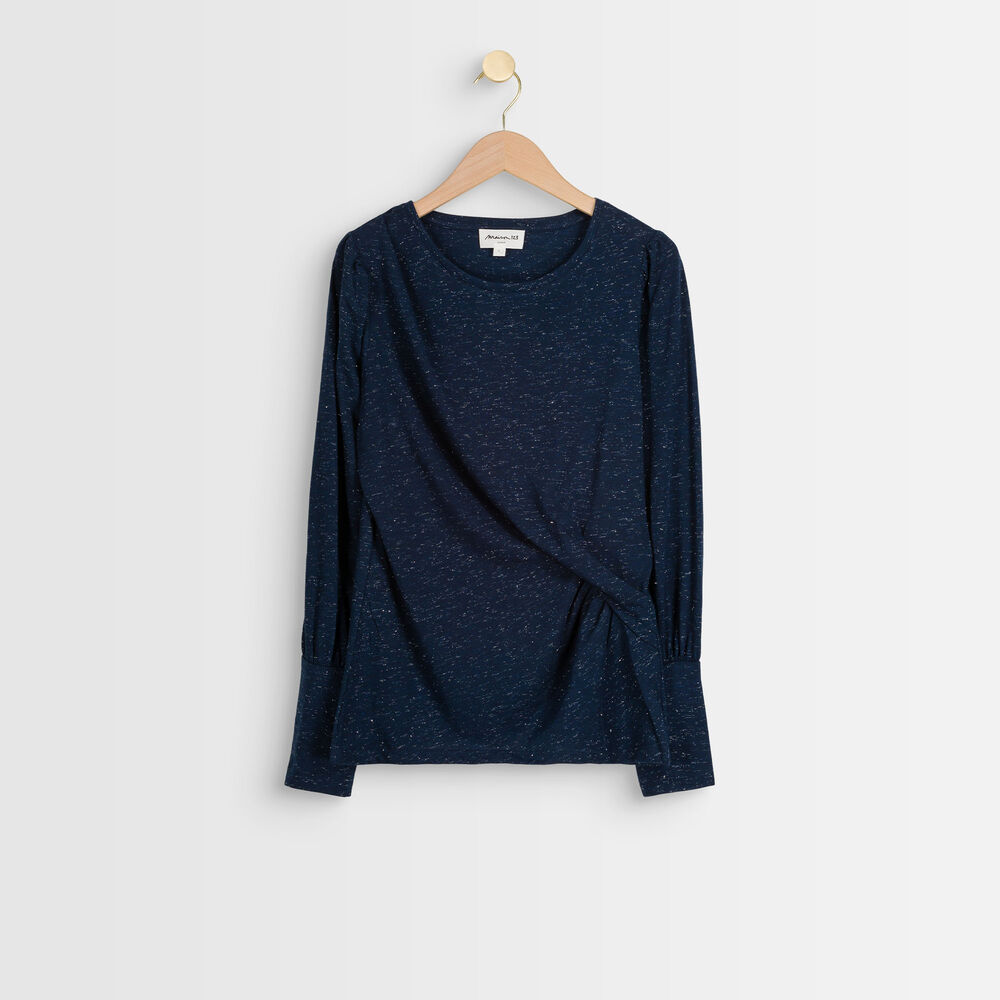 Dandy sequin draped top encre.
