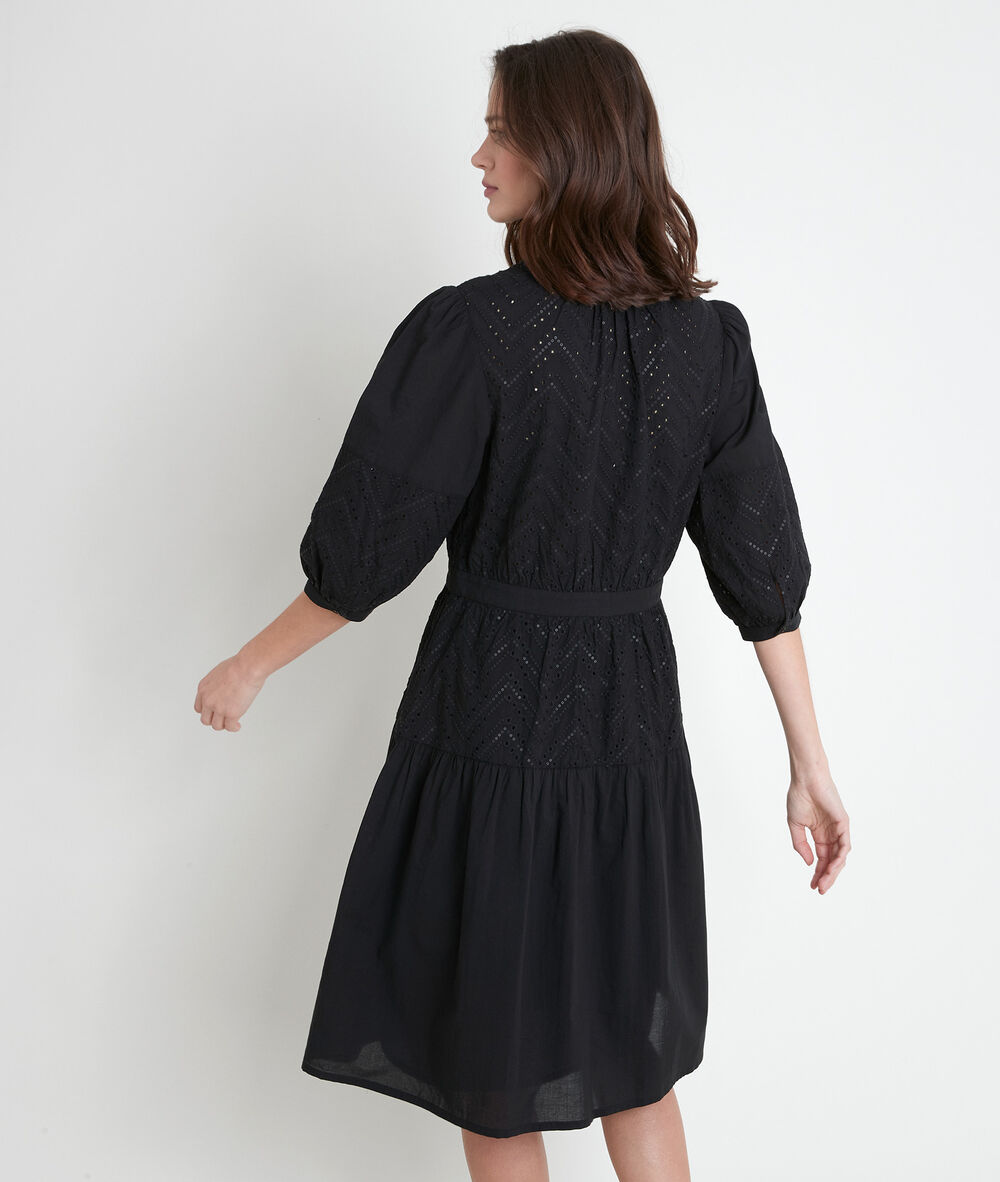 Latifa embroidered black dress noir.
