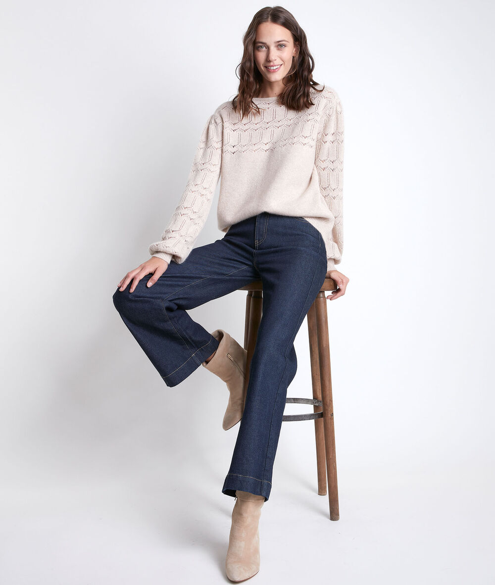 Respect reversible cashmere cardigan poudre.