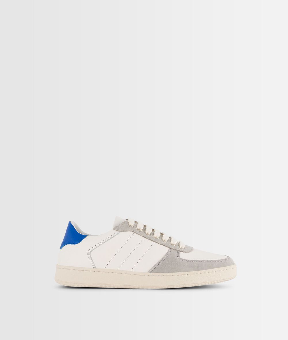 Vicky dual-material leather trainers blanc.