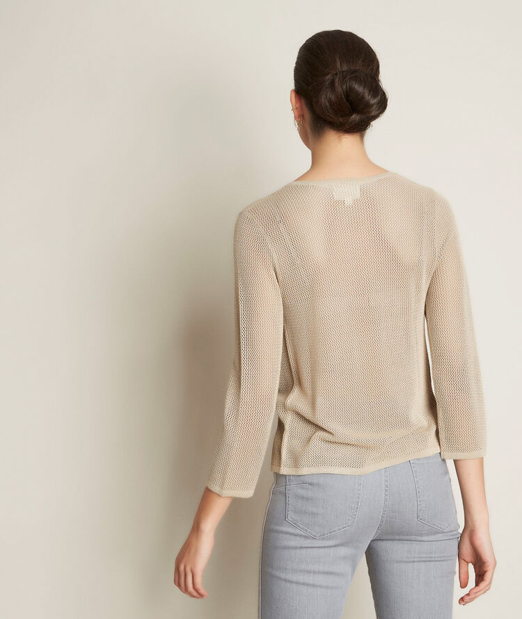 Noisette golden openwork cardigan white gold.