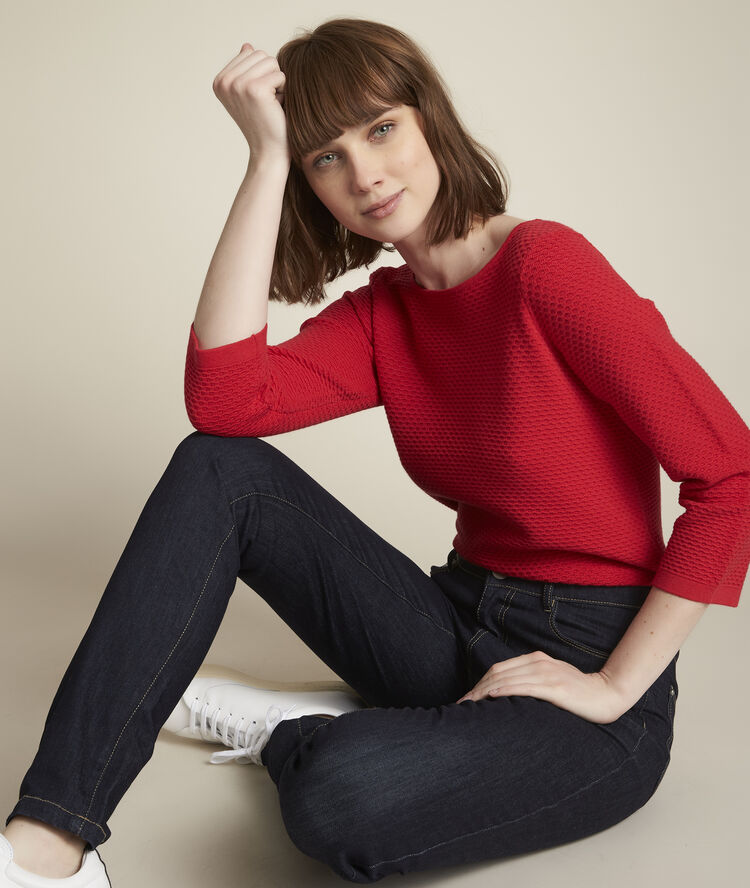 Delta grenadine boatneck jumper strawberry.