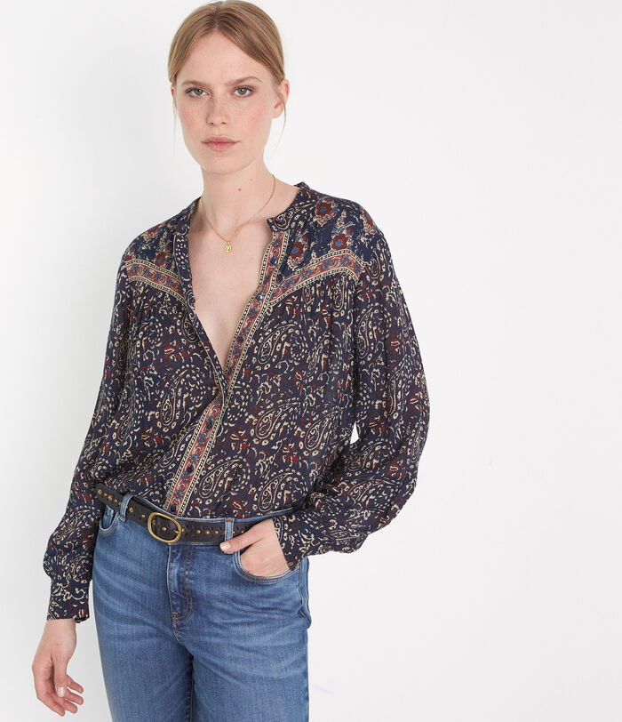 Cindra ink printed blouse 