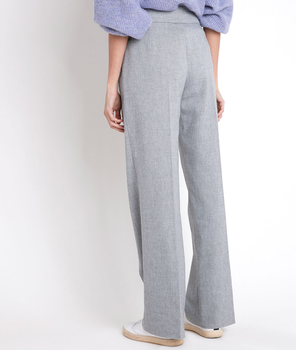 Galaxy heather grey wide-leg trousers gris chine.