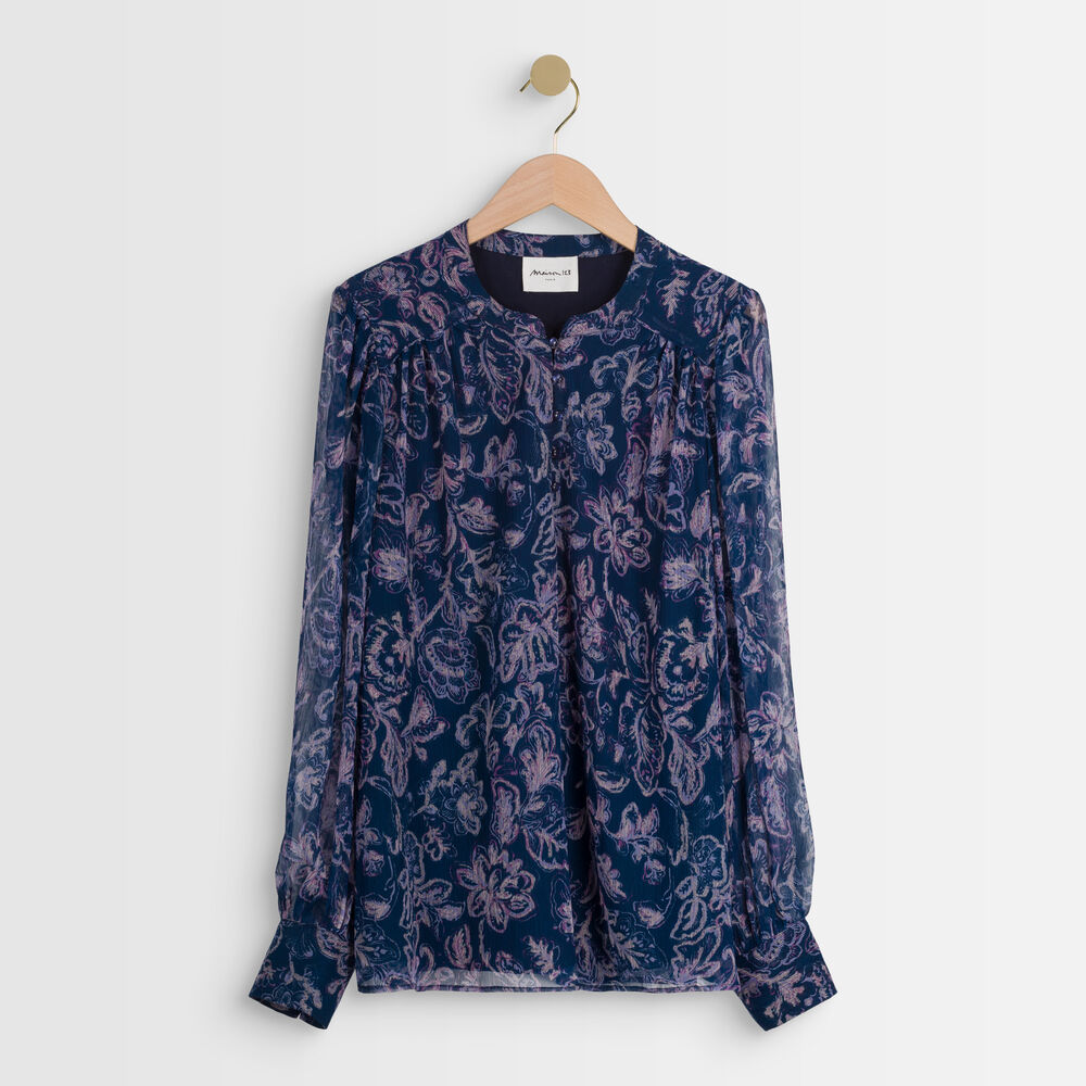 Tunon floral print blouse encre.