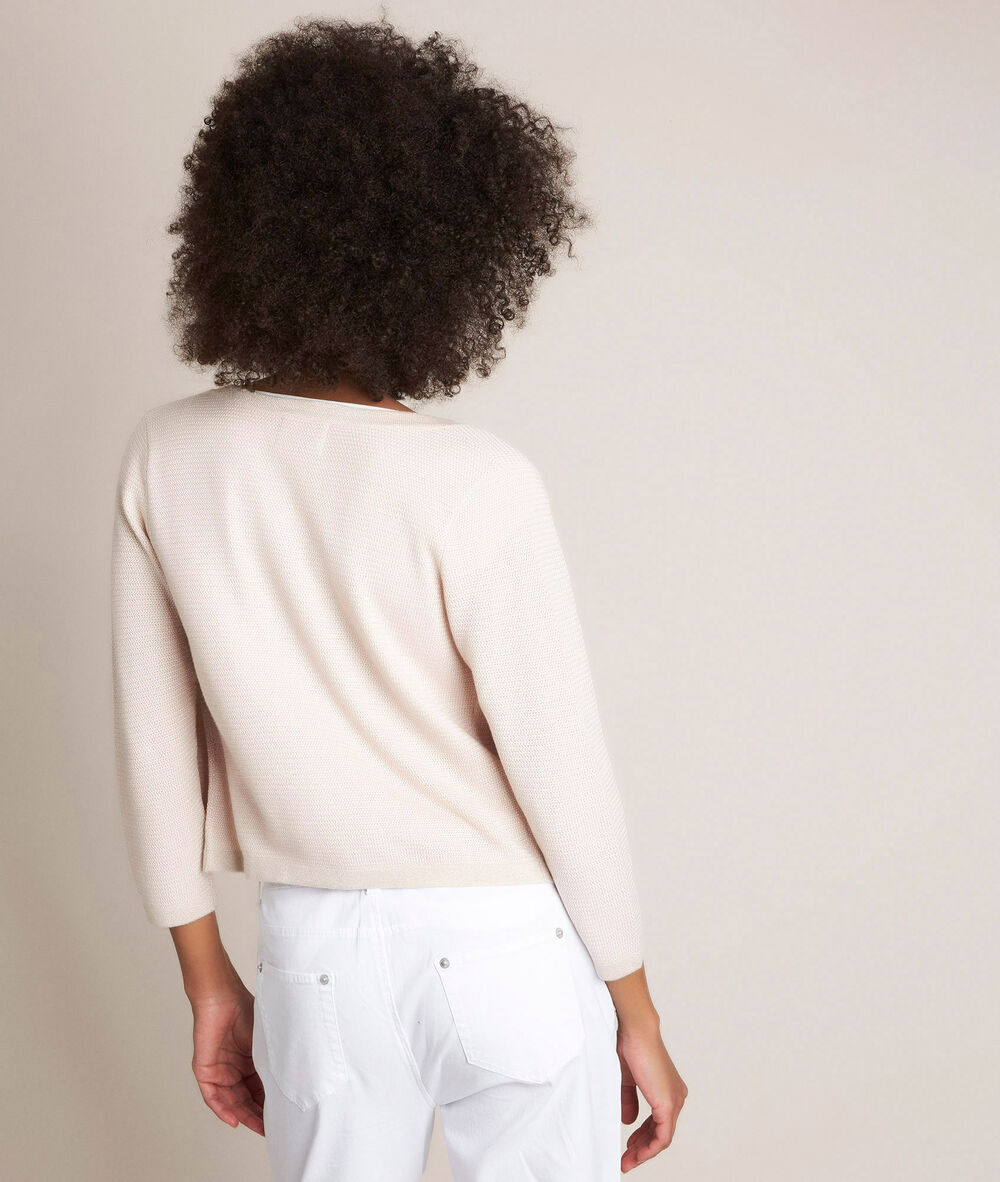 Dakota nude cropped cardigan nude.