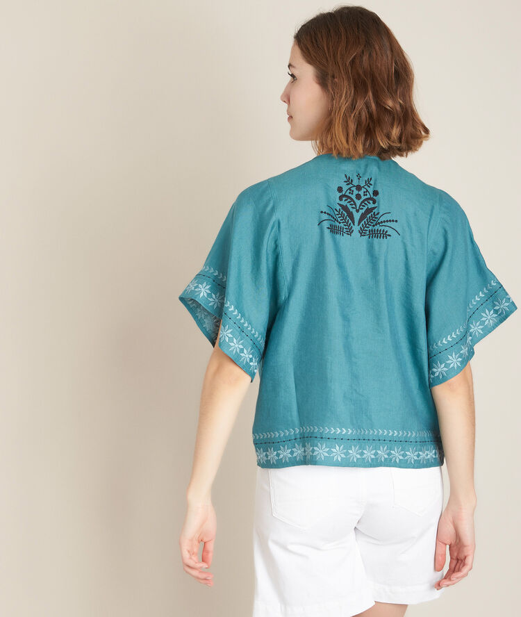 Ebira embroidered blouse sage.