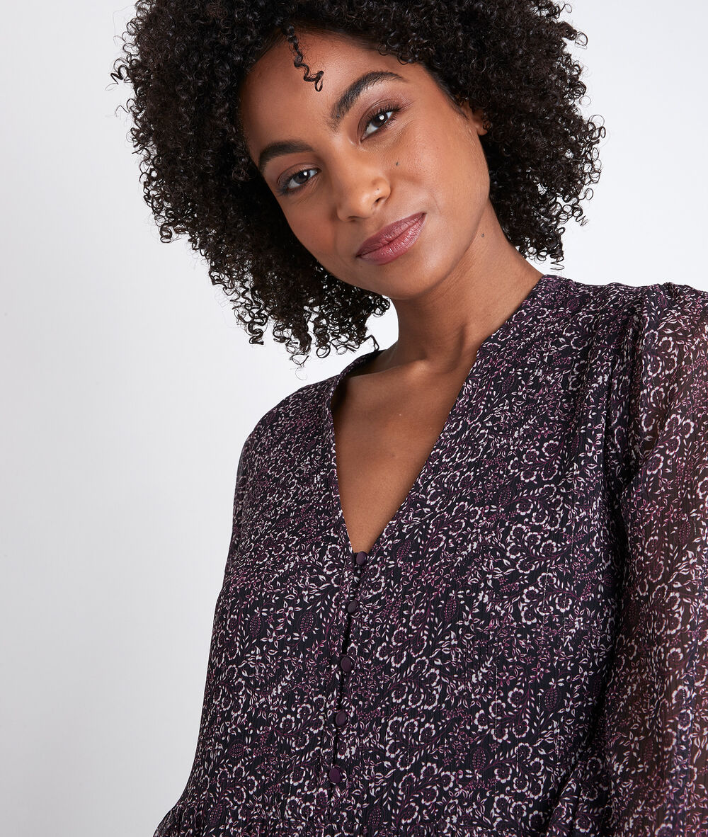 Nara printed fuchsia dress fuchsia.