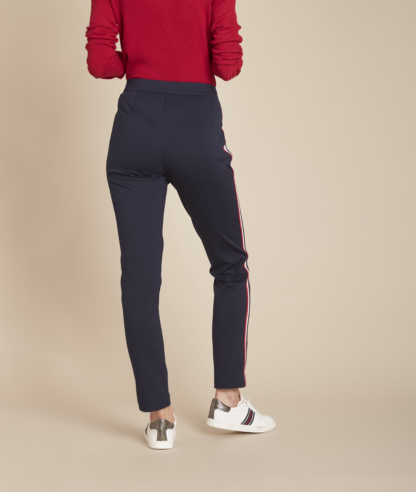 womens navy cigarette trousers