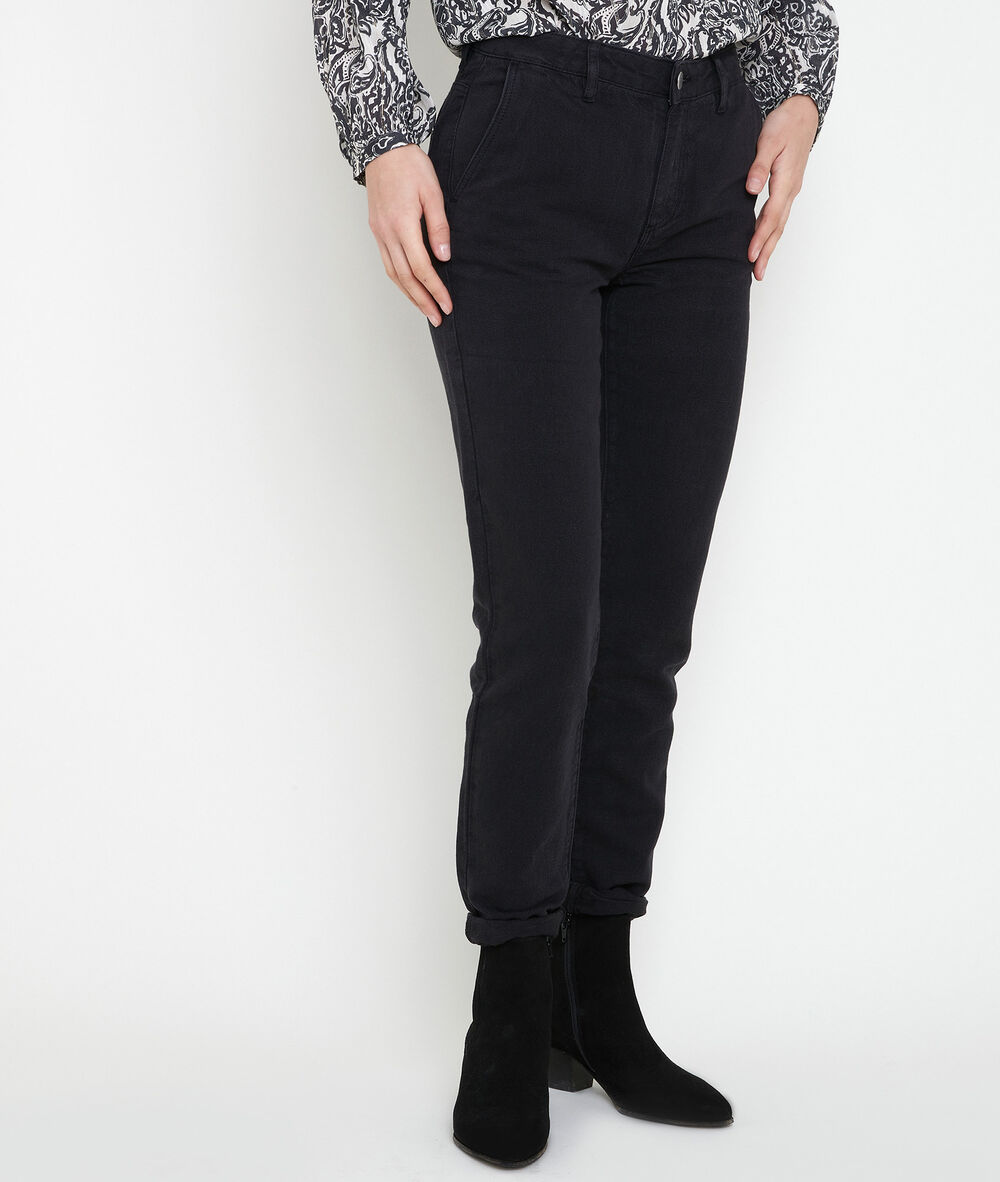Farel black cigarette-cut trousers noir.