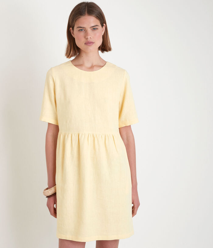 Latoya yellow certified linen dress