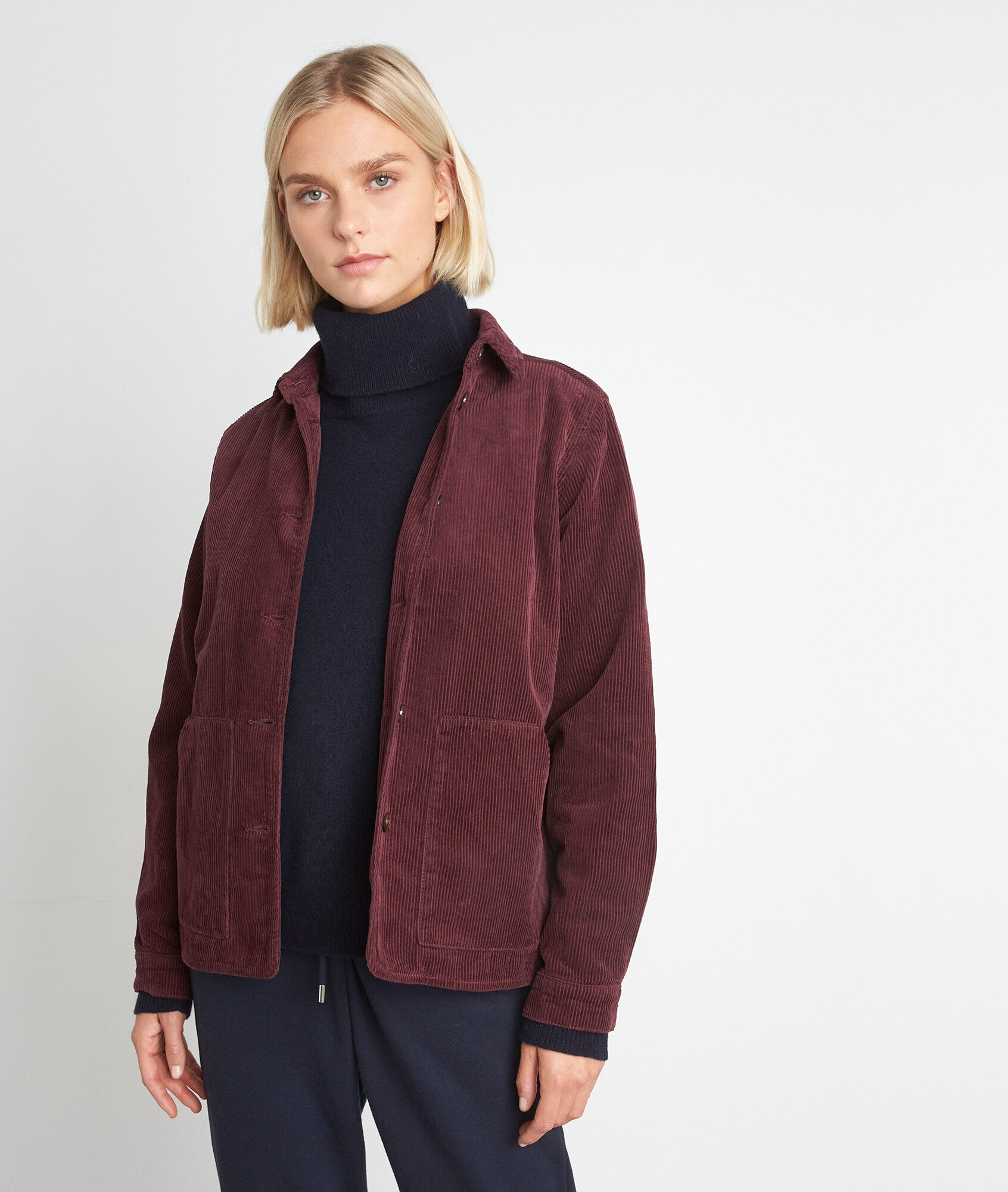 burgundy work jacket