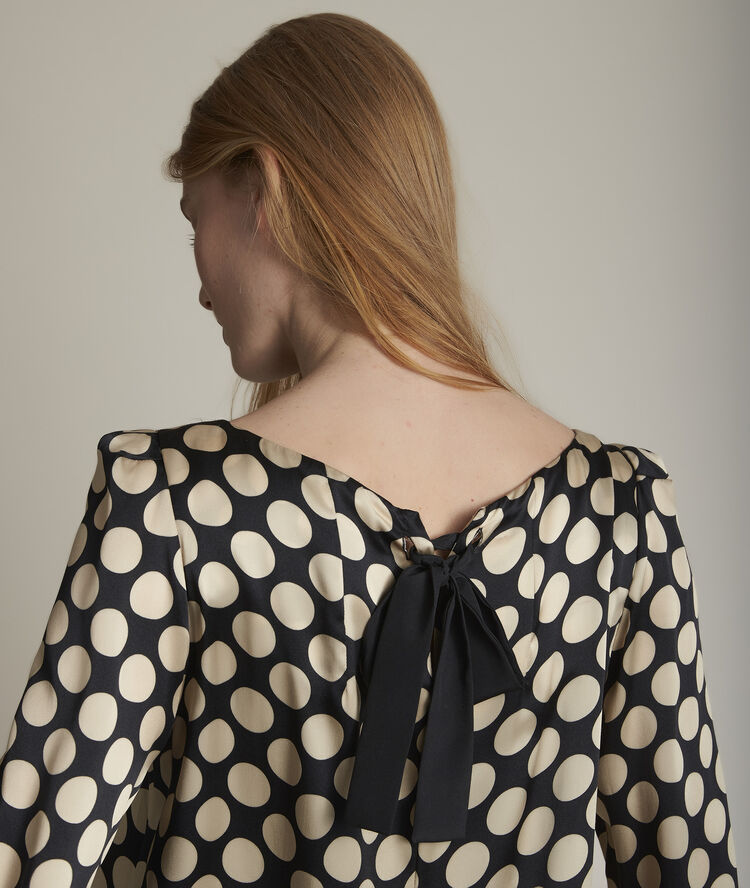 Rosie black polka dot silk dress black.