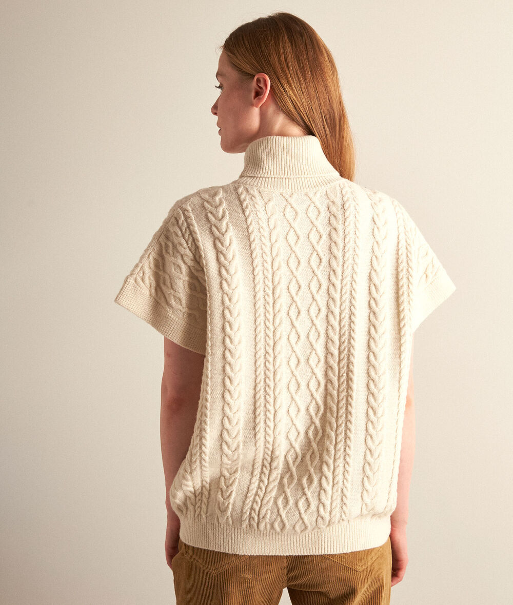Baker short-sleeved ecru wool jumper PhotoZ | 1-2-3