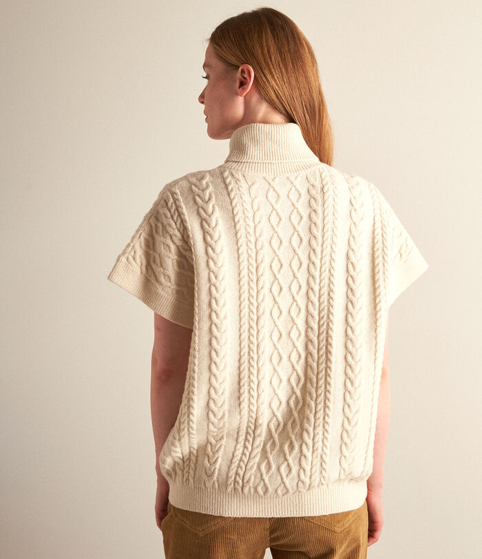 Baker short-sleeved ecru wool jumper PhotoZ | 1-2-3