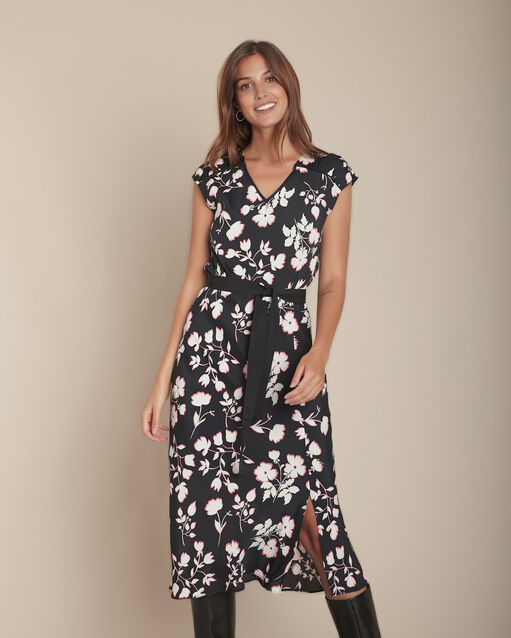 Romance black floral print dress (1) - Maison 123